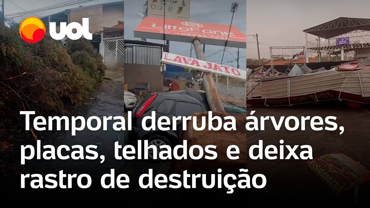 Temporal derruba árvores e telhados, alaga casas e deixa rastro de destruição no interior de SP