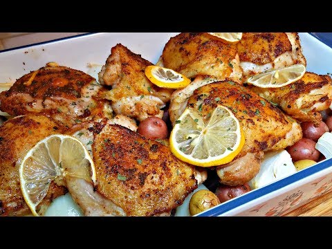 Baked Lemon Chicken with Garlic Lemon Cream Sauce | Baked Chicken and Potatoes Recipe - UCehYu6vFoOvu1MVPW24pUbQ