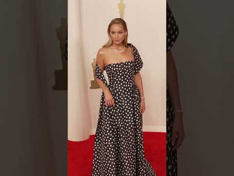 Jennifer Lawrence turns #DiorCouture polka dots into a statement at the 96th Oscars. #shorts