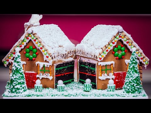 How To Make A Gingerbread House CAKE with chocolate, buttercream, candy and icing! - UCvM1hVcRJmVWDtATYarC0KA