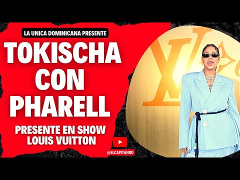 Tokischa con Pharrell Williams en desfile Louis Vouiton