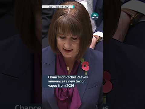 Chancellor Rachel Reeves takes aim at vapes in her Budget announcement #itvnews #shorts