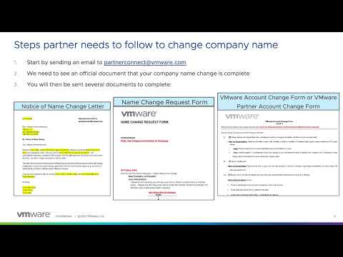 VMware Partner Connect name change process