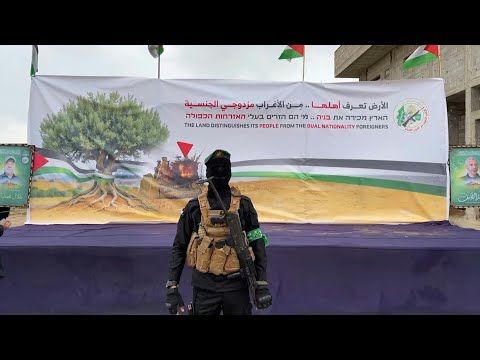 Hamas militants gather ahead of expected hostage handover in Nuseirat, central Gaza | AFP