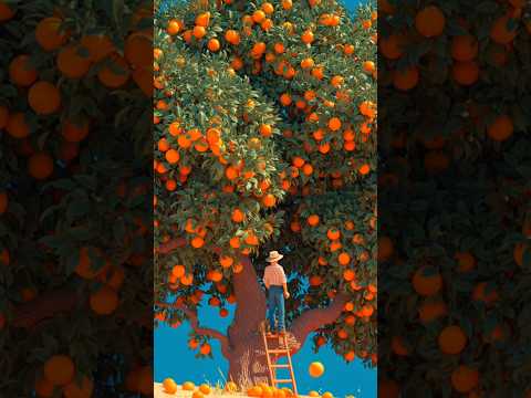 संतरे 🍊 के पेड़ पर दवाई का असर। the effect of medicine on 🍊 tree 🌲. #shorts #aianimation #cartoon