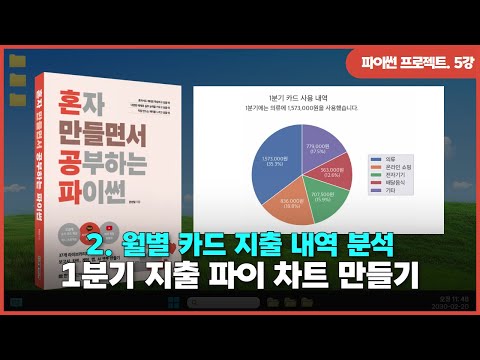 [파이썬 프로젝트] Ch 02. 월별 카드 지출 내역 분석 | ③1분기 지출 파이 차트 만들기