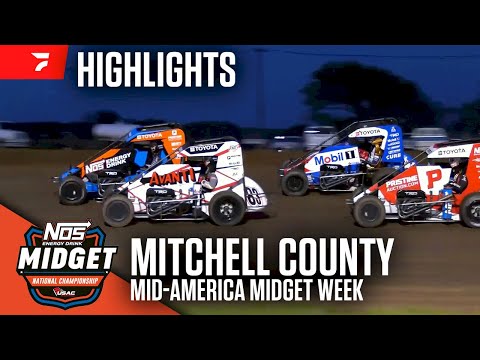 𝑯𝑰𝑮𝑯𝑳𝑰𝑮𝑯𝑻𝑺: USAC NOS Energy Drink National Midgets | Mitchell County Fairgrounds | July 9, 2025 - dirt track racing video image