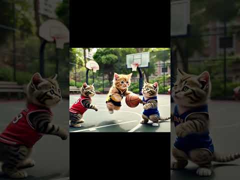 Basketball match of kittens #cat #cute #catlover #ai #cute #fyp