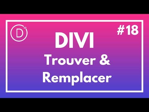 #Divi news 18 - Trouver et remplacer (Travailler 3x plus vite!)