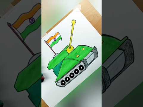 Tank Drawing and Coloring || Tank Drawing 👮‍♂️🇮🇳😍 #drawing #coloring #ytviral #tank