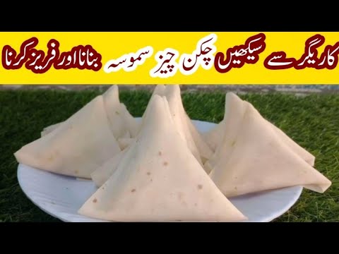 How Made Chicken Cheese Samosa Commercially | کاریگر سے سیکھیں چکن چیز سموسہ بنانا by Tahir Mehmood 