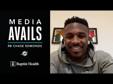 RUNNING BACK CHASE EDMONDS MEETS WITH THE MEDIA | MIAMI DOLPHINS video clip