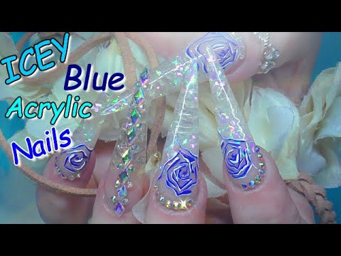 Princess Diana Inspired Ring & Acrylic ICEY BLUE Nails To Match | DIAMODA | ABSOLUTE NAILS