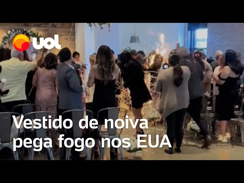 Vestido de noiva pega fogo durante cerimônia de casamento nos EUA