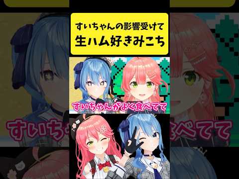Vtuberの動画サムネイル - すいちゃんの影響で生ハムが好きになったと話すみこち【さくらみこ/星街すいせい/ホロライブ切り抜き】#shorts