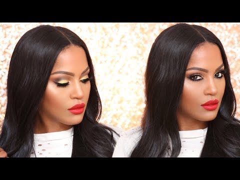 Chocolate Gold Smokey Eye & Classic Holiday Red Lip | MakeupShayla - UCkdoEulAR52vggIUQYemeow