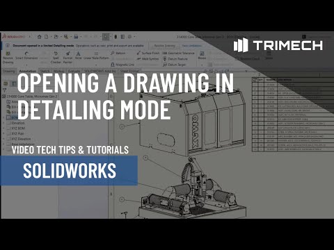 Opening a Drawing in Detailing Mode in SOLIDWORKS