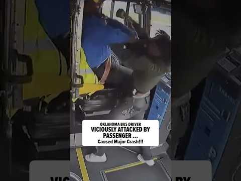 A bus driver in Oklahoma was brutally attacked by an enraged passenger, resulting in a huge crash 😨