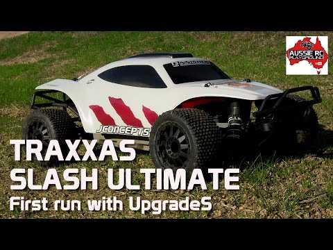 Traxxas Slash Ultimate with budget upgrades - CRAZY Power! - UCOfR0NE5V7IHhMABstt11kA