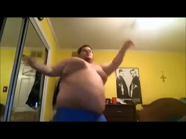 Music Video with Fat Guy Dancing Techno