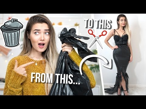 MAKING A DRESS OUT OF TRASH BAGS... I'M SHOOK. - UCBKFH7bU2ebvO68FtuGjyyw