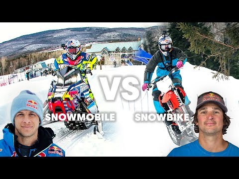 SNOWMOBILE vs SNOWBIKE: What's faster in a race? - UC0mJA1lqKjB4Qaaa2PNf0zg