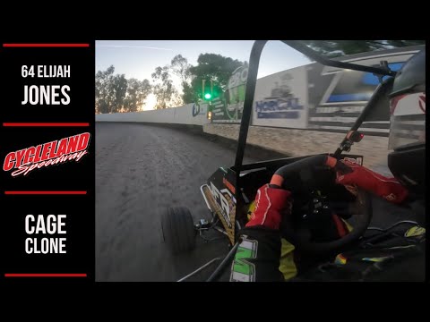 64 Elijah Jones | Winning Onboard Cycleland Speedway Opening Night 2024 | Cage Clone - dirt track racing video image