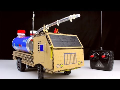 How to make RC Fire Truck from Pepsi cans and Cardboard - Diy Remote control car at home - UCR3xusmlQ7Ljz8R7AB0umZw