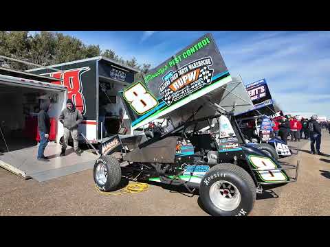 We take a walk through the Lincoln Speedway pit area before the season-opening Icebreaker 30 - dirt track racing video image