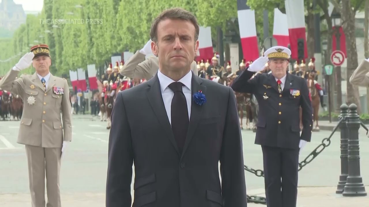 France’s Emmanuel Macron leads VE Day ceremony