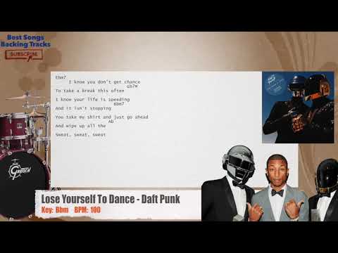 🥁 Lose Yourself To Dance - Daft Punk ft. Pharrell Williams Drums Backing Track with chords / lyrics