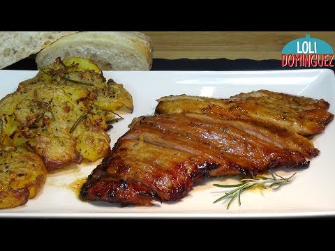 SECRETO DE CERDO AL HORNO Y PATATAS APLASTADAS. Recetas paso a paso, tutorial. Loli Domínguez - UC5ONfXPjWgqElh0NZaRJ1tg