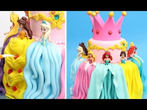 Adorable PRINCESS Cake with Cute Mini Disney Dolls by Cakes StepbyStep - UCjA7GKp_yxbtw896DCpLHmQ