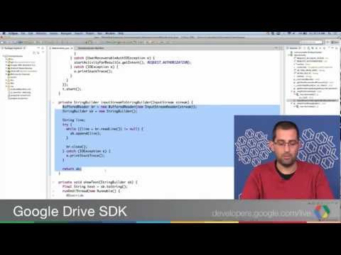 Google Drive SDK: Integrating your app with the Android Drive app - UC_x5XG1OV2P6uZZ5FSM9Ttw