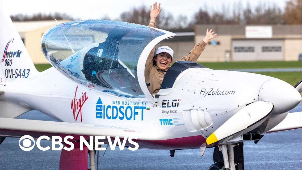 Teen pilot Zara Rutherford breaks record for youngest woman to fly solo around the world