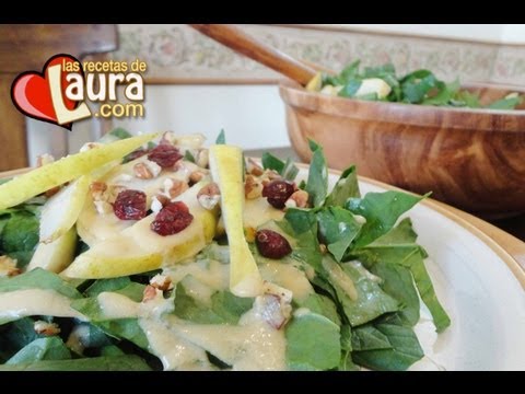 Ensalada de espinacas con pera Recetas Light Las Recetas de Laura - UCbtJ9-FGxyT76V5ebEDNhgg