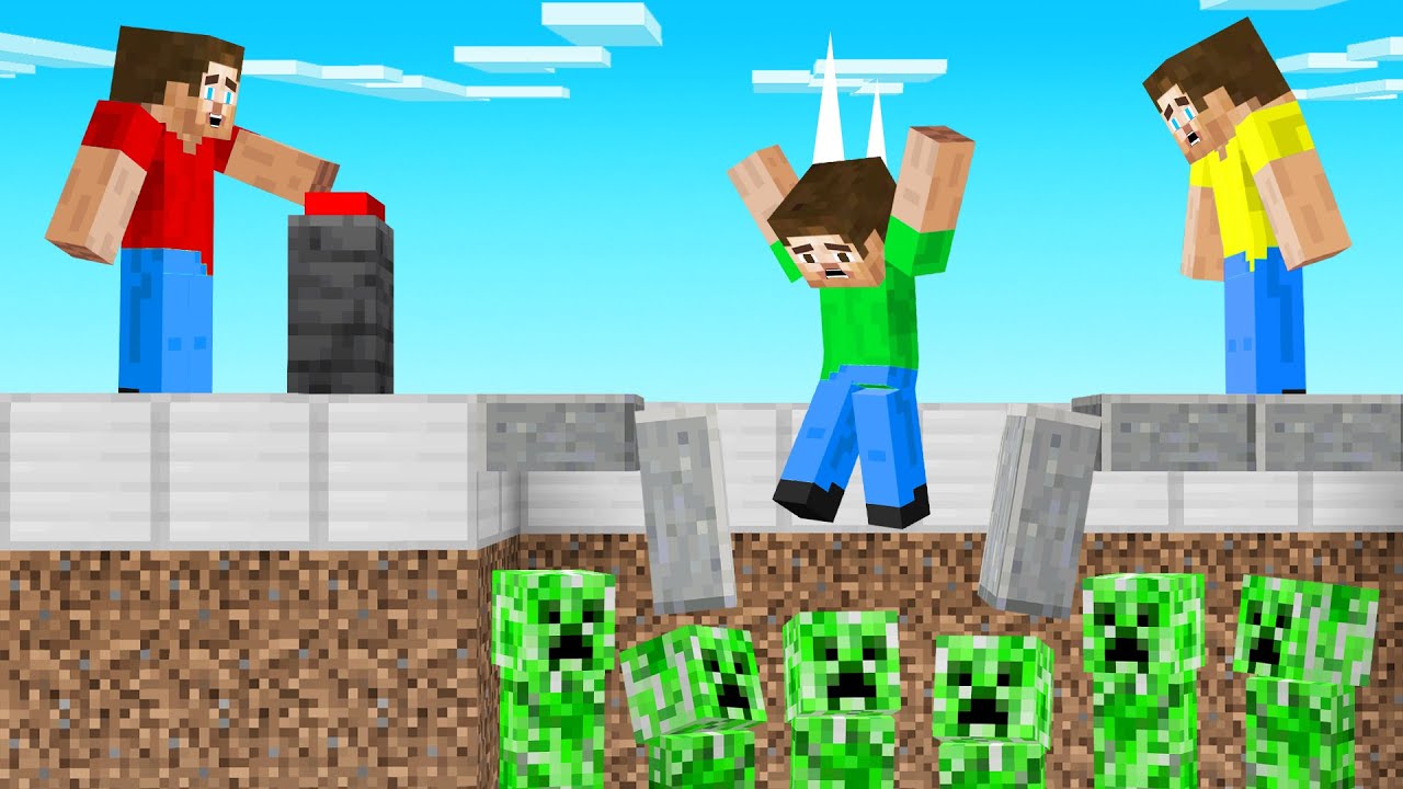 Trolling My Friends With A CREEPER TRAP In Minecraft! (deathrun)