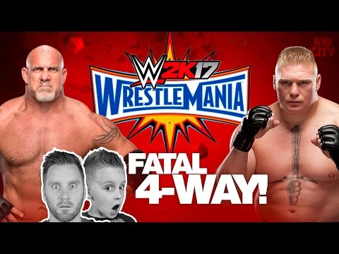 Wrestlemania Match! Goldberg vs Brock Lesnar vs KIDCITY | Let's Play WWE 2k17 - UCCXyLN2CaDUyuEulSCvqb2w