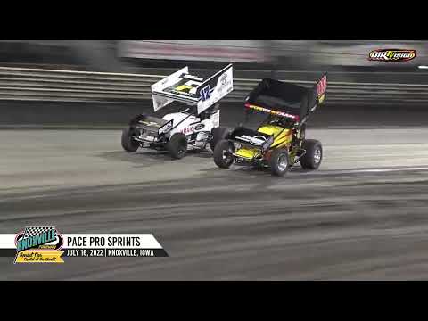 Knoxville Raceway Pro Sprints Highlights / July 16, 2022 - dirt track racing video image