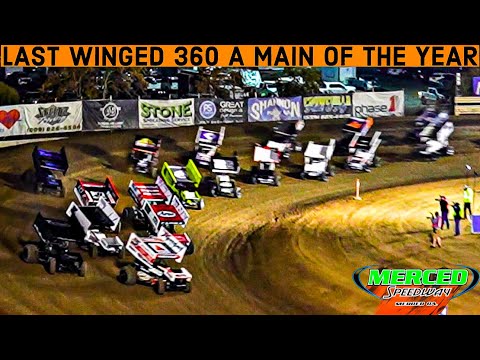 A Main Last Winged 360 Sprint Car Race Of The Year Merced Speedway - dirt track racing video image