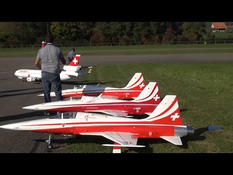 Swiss MD-11 and F-5 Tiger RC Turbine Airliner and 3xJet's flight Combo 2015 Hausen - UCTLEcIaYJEbUEzQc3-ZvruQ