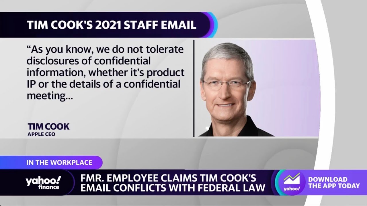 Former Apple employee claims Tim Cook email in conflict with federal labor law