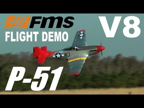 FMS V8 P-51 MUSTANG Red Tail Flight & Model DEMONSTRATION  By: RCINFORMER - UCdnuf9CA6I-2wAcC90xODrQ