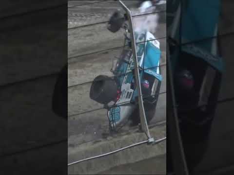 Mitchel Moles smokes the fence at Kokomo Speedway during Indiana Sprint Week - dirt track racing video image