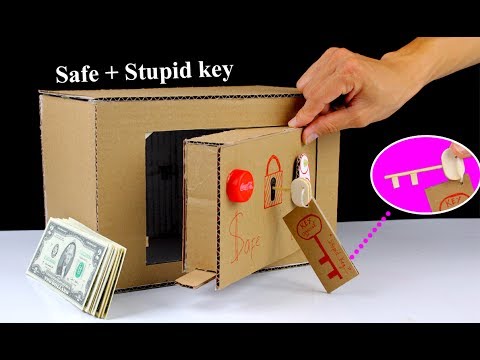 How to make a Safe Locker From Cardboard with ' Stupid ' Key - Mr H2 Diy Toys - UCR3xusmlQ7Ljz8R7AB0umZw