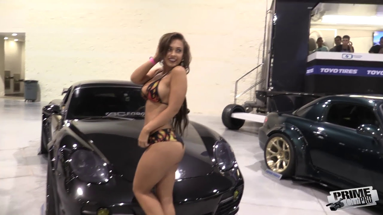 HOT Bikini Model at Car Show – Amber Fields