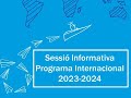 Imatge de la portada del video;Reunió informativa per a estudiants amb beca adjudicada del Programa Internacional 2023-2024