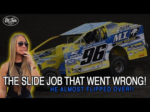 BILLY CAUGHT AIR GOING FOR THE LEAD At Bridgeport Speedway! Wild Comeback!! - dirt track racing video image