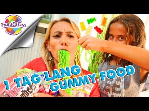 1 TAG LANG GUMMY FOOD Essen Challenge - Family Fun - UCDKN0w9ZvbFED0nUbBPLV6A