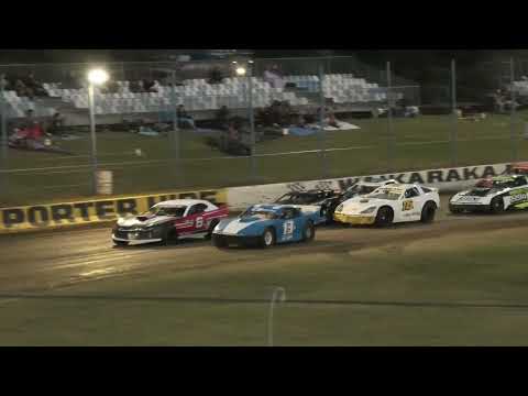 Saloons Race 2 Waikaraka Park Speedway 24 Feb 2024 - dirt track racing video image